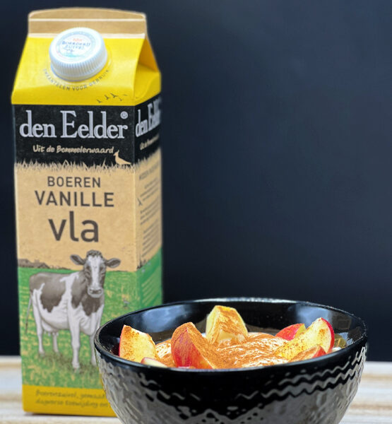 Vanillevla met warme appeltjes!